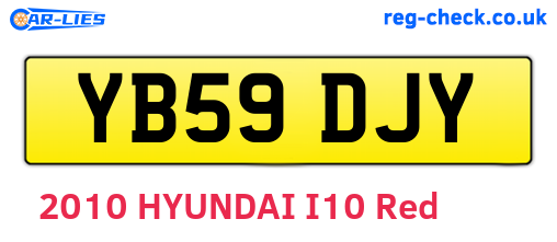 YB59DJY are the vehicle registration plates.