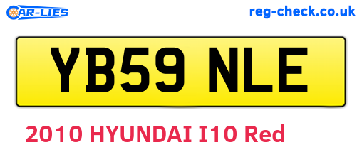 YB59NLE are the vehicle registration plates.