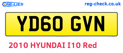 YD60GVN are the vehicle registration plates.