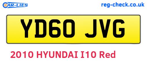 YD60JVG are the vehicle registration plates.