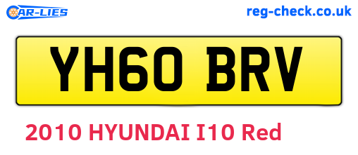 YH60BRV are the vehicle registration plates.