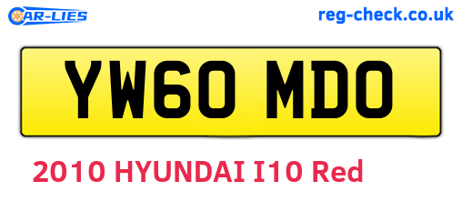 YW60MDO are the vehicle registration plates.