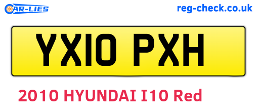 YX10PXH are the vehicle registration plates.