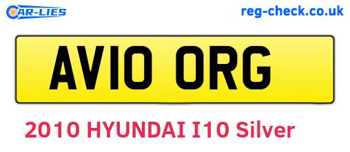 AV10ORG are the vehicle registration plates.