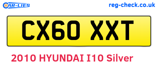 CX60XXT are the vehicle registration plates.
