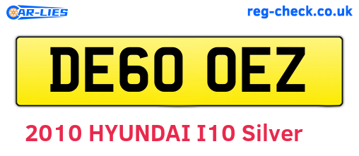 DE60OEZ are the vehicle registration plates.