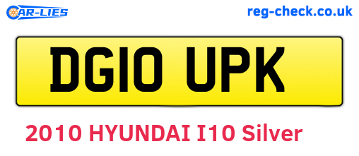 DG10UPK are the vehicle registration plates.