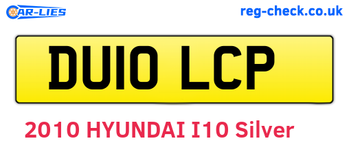 DU10LCP are the vehicle registration plates.