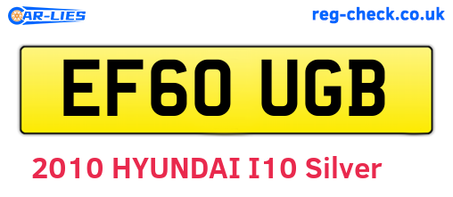 EF60UGB are the vehicle registration plates.