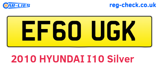 EF60UGK are the vehicle registration plates.