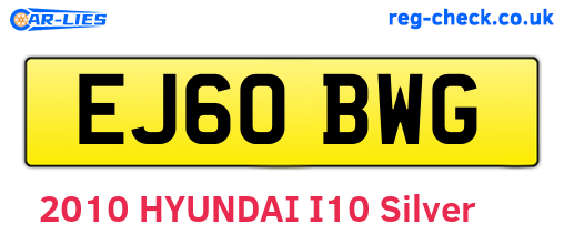 EJ60BWG are the vehicle registration plates.