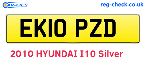 EK10PZD are the vehicle registration plates.