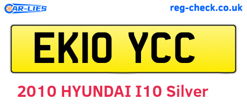 EK10YCC are the vehicle registration plates.