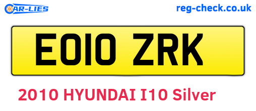 EO10ZRK are the vehicle registration plates.