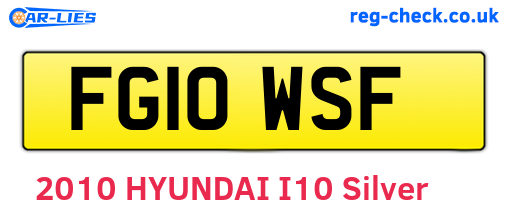FG10WSF are the vehicle registration plates.