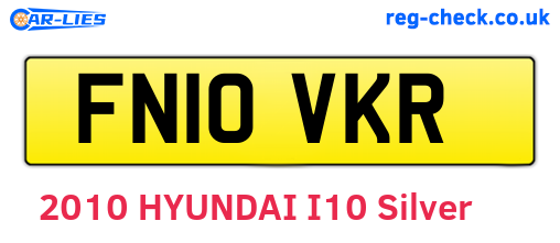 FN10VKR are the vehicle registration plates.