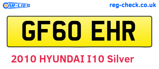 GF60EHR are the vehicle registration plates.