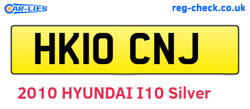 HK10CNJ are the vehicle registration plates.
