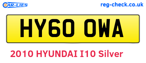 HY60OWA are the vehicle registration plates.