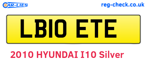 LB10ETE are the vehicle registration plates.