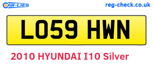 LO59HWN are the vehicle registration plates.