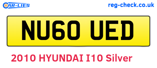 NU60UED are the vehicle registration plates.