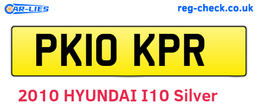 PK10KPR are the vehicle registration plates.