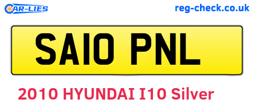 SA10PNL are the vehicle registration plates.