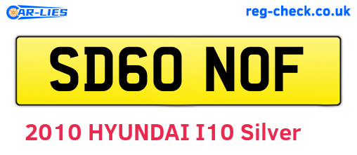 SD60NOF are the vehicle registration plates.
