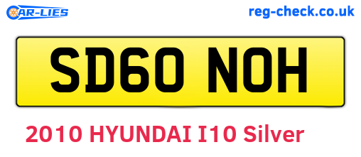 SD60NOH are the vehicle registration plates.