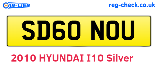 SD60NOU are the vehicle registration plates.