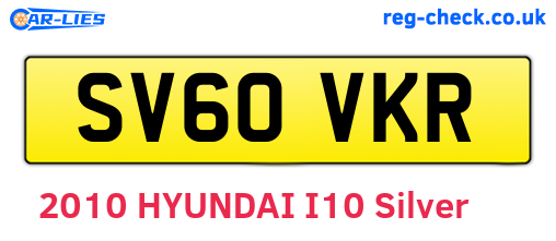 SV60VKR are the vehicle registration plates.