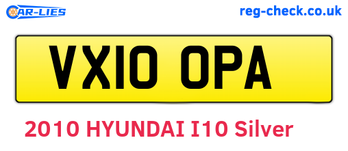 VX10OPA are the vehicle registration plates.