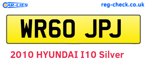 WR60JPJ are the vehicle registration plates.