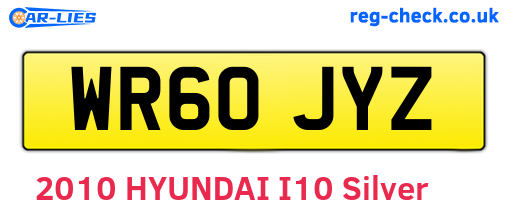 WR60JYZ are the vehicle registration plates.