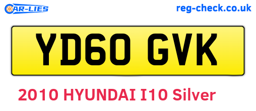 YD60GVK are the vehicle registration plates.