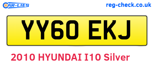 YY60EKJ are the vehicle registration plates.