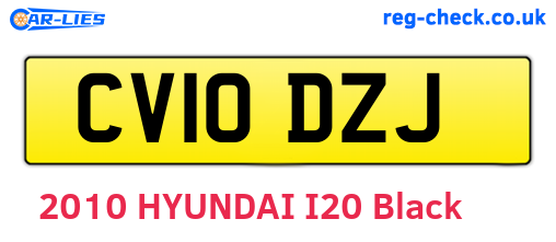 CV10DZJ are the vehicle registration plates.