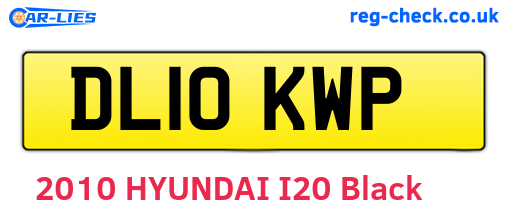DL10KWP are the vehicle registration plates.
