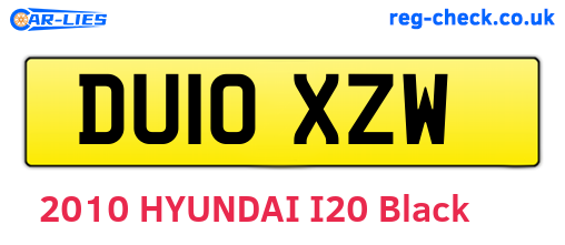DU10XZW are the vehicle registration plates.