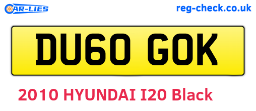 DU60GOK are the vehicle registration plates.