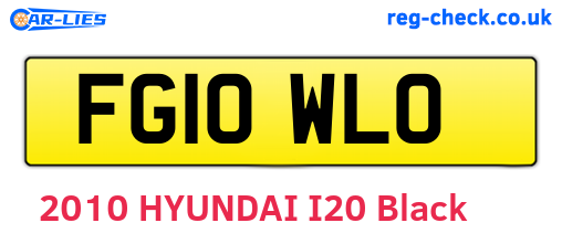 FG10WLO are the vehicle registration plates.