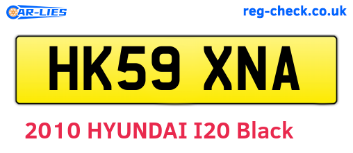 HK59XNA are the vehicle registration plates.