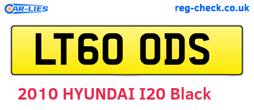 LT60ODS are the vehicle registration plates.