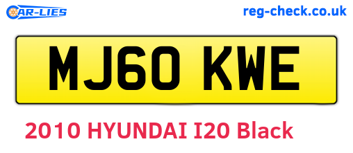 MJ60KWE are the vehicle registration plates.