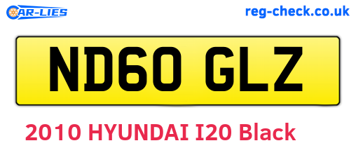 ND60GLZ are the vehicle registration plates.