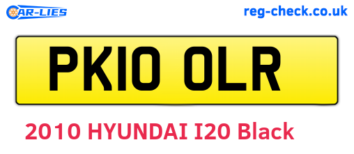 PK10OLR are the vehicle registration plates.
