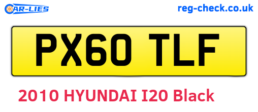 PX60TLF are the vehicle registration plates.