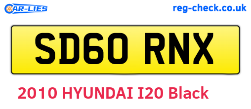 SD60RNX are the vehicle registration plates.