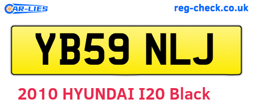 YB59NLJ are the vehicle registration plates.